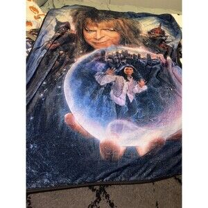 Labyrinth Movie Poster Fleece Throw Blanket | 45 x 60 Inches & pillow bundle